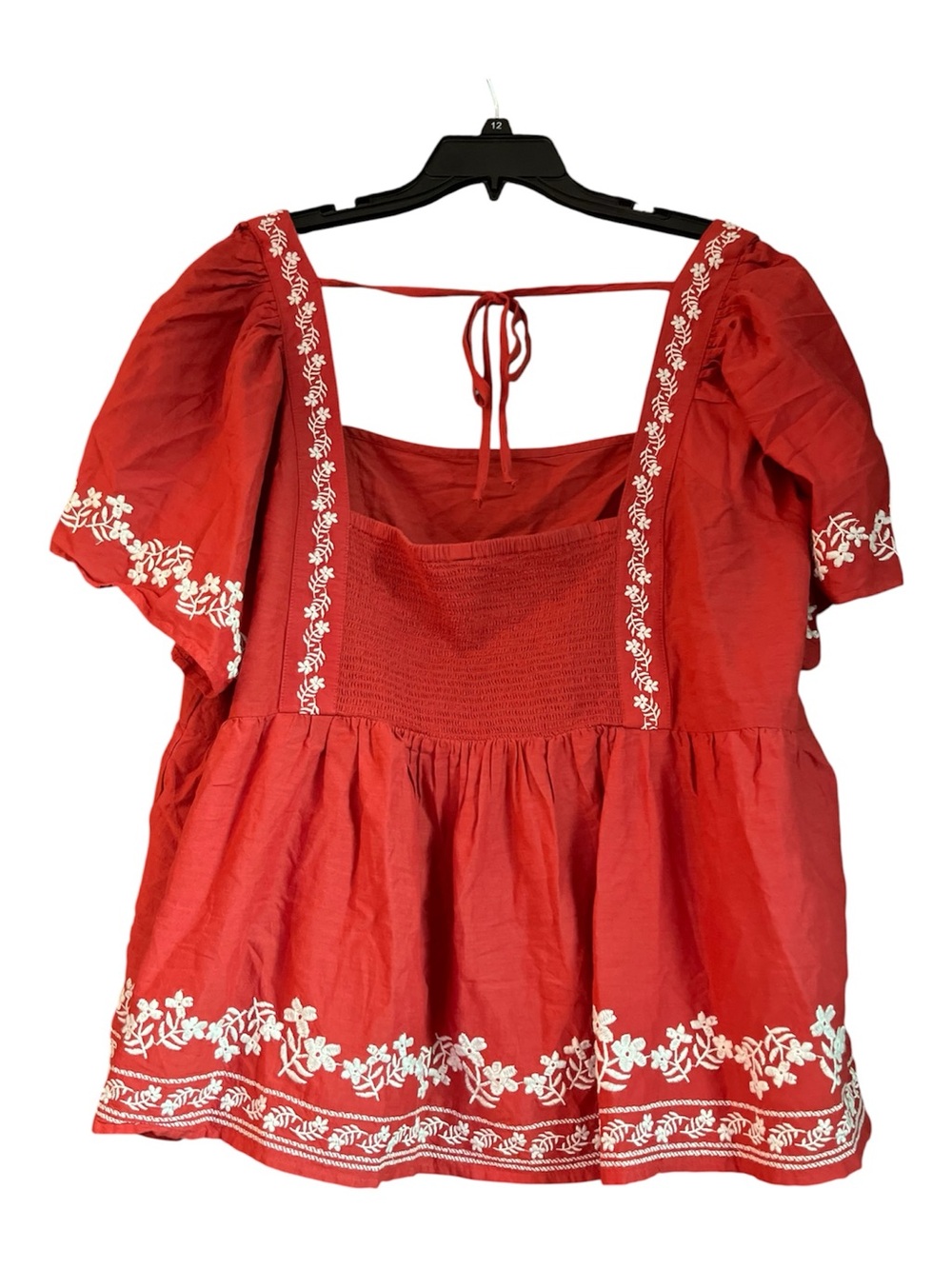 Old Navy Red Embroidered Peasant Tunic Top Size 4X Plus Size Fashion - Picture 2 of 8